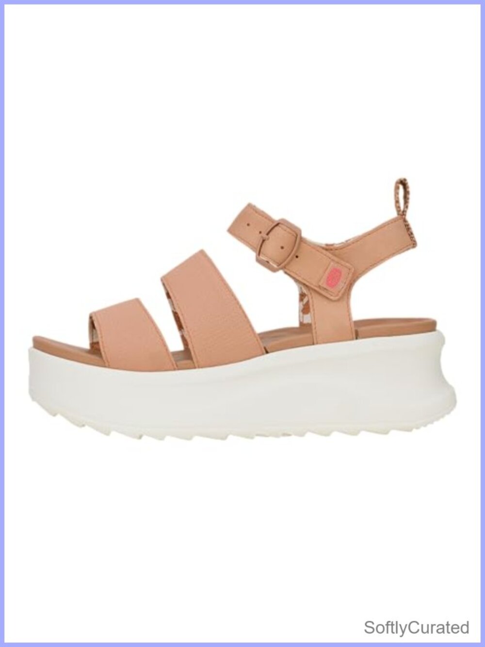 Women's Delray Buckle Platform Sandal PU Adjustable Buckle Slip On Casual